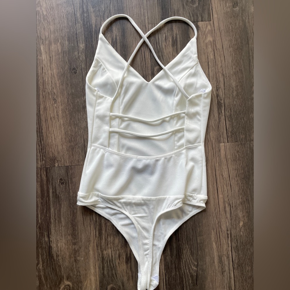Lulu's White One Piece Bodysuit- New
